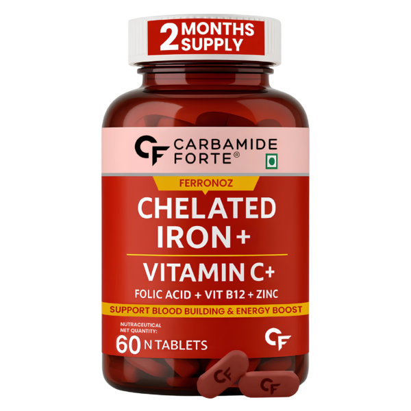 قرص آهن کلاته و ویتامین C کاربامید فورته (Carbamide Forte) 60 عددی