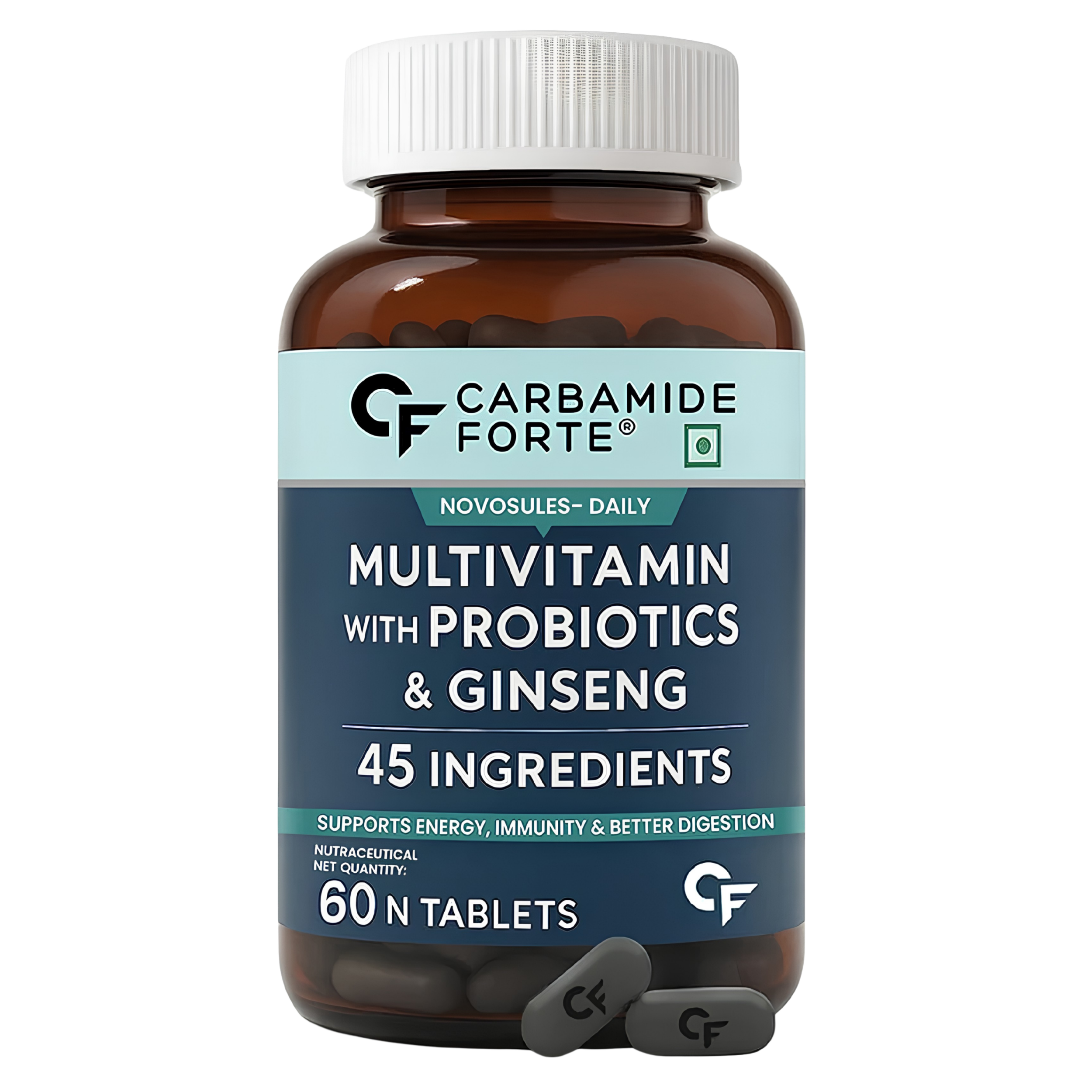 قرص مولتی ویتامین با پروبیوتیک و جینسینگ کاربامید فورته (Carbamide Forte) 45 نوع ترکیب