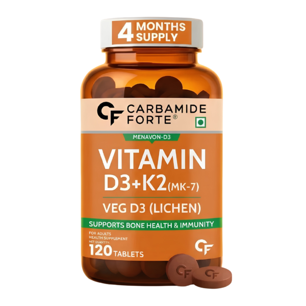 قرص ویتامین D3+K2 کاربامید فورته (Carbamide Forte) 120 عددی